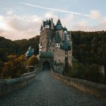 empty pathway towards castle
