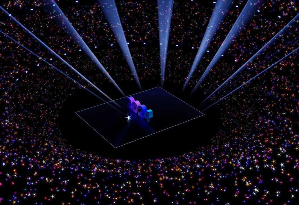a stage with a lot of lights on it