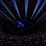 a stage with a lot of lights on it
