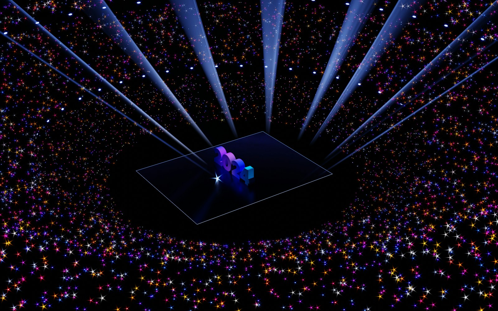 a stage with a lot of lights on it
